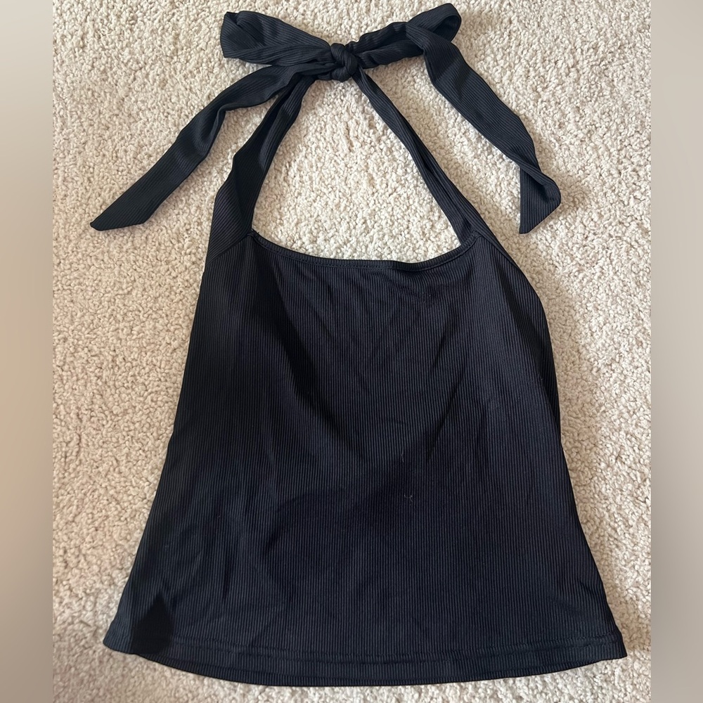 Elegant Black Halter Top